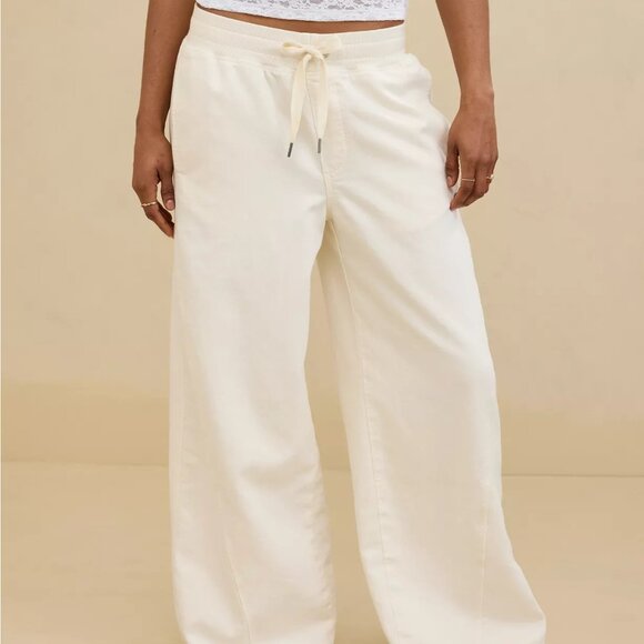 aerie Pants - NWT Aerie Soft Landing wide leg Trouser cream XL Regular